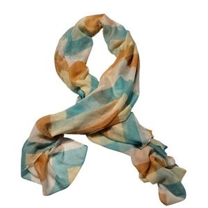 Chevron Scarf Lightweight Blue Beige Orange‎ Pattern Women Accessory